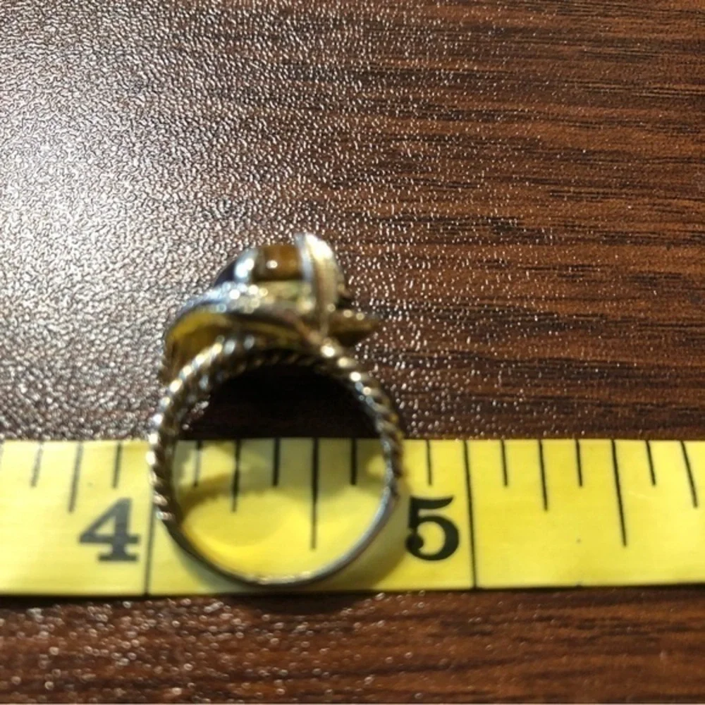 Antique tiger eye twist rope‎ band ring